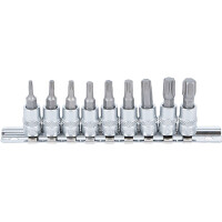 Bit-Einsatz-Satz | Antrieb Innenvierkant 6,3 mm (1/4") | T-Profil (für Torx) T10 - T50 | 9-tlg.
