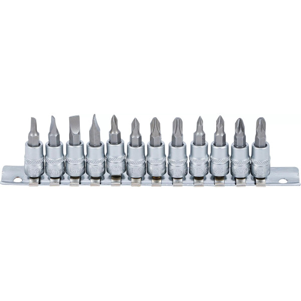 Bit-Einsatz-Satz | Antrieb Innenvierkant 6,3 mm (1/4") | Schlitz, Kreuzschlitz PH, Kreuzschlitz PZ | 12-tlg.
