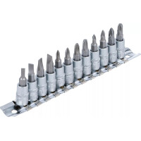 Bit-Einsatz-Satz | Antrieb Innenvierkant 6,3 mm (1/4") | Schlitz, Kreuzschlitz PH, Kreuzschlitz PZ | 12-tlg.