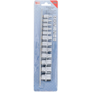 Steckschlüssel-Einsatz-Satz E-Profil | Antrieb Innenvierkant 6,3 mm (1/4") / 10 mm (3/8") | SW E4 - E20 | 12-tlg.