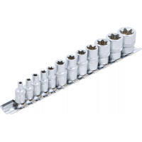 Steckschlüssel-Einsatz-Satz E-Profil | Antrieb Innenvierkant 6,3 mm (1/4") / 10 mm (3/8") | SW E4 - E20 | 12-tlg.