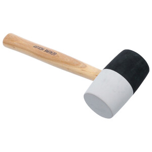 Gummihammer | Hickory-Stiel | schwarz-weißer Kopf | Ø 63 mm | 840 g