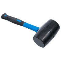 Gummihammer | Fiberglasstiel | schwarzer Kopf | Ø 70 mm | 900 g