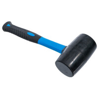 Gummihammer | Fiberglasstiel | schwarzer Kopf | Ø 65 mm | 720 g