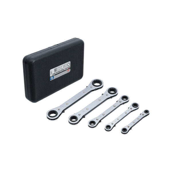 Ratschen-Ringschlüssel-Satz, gerade, umschaltbar | SW 6 x 8 - 19 x 22 mm | 5-tlg.