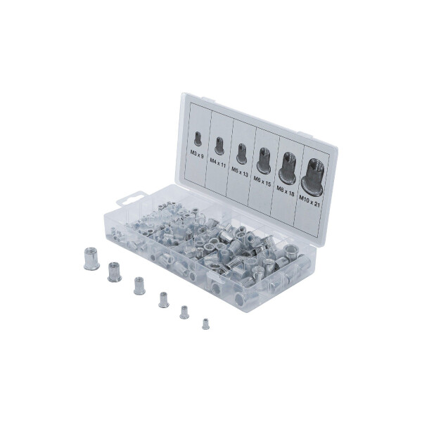 Nietmuttern-Sortiment | Aluminium | 150-tlg.