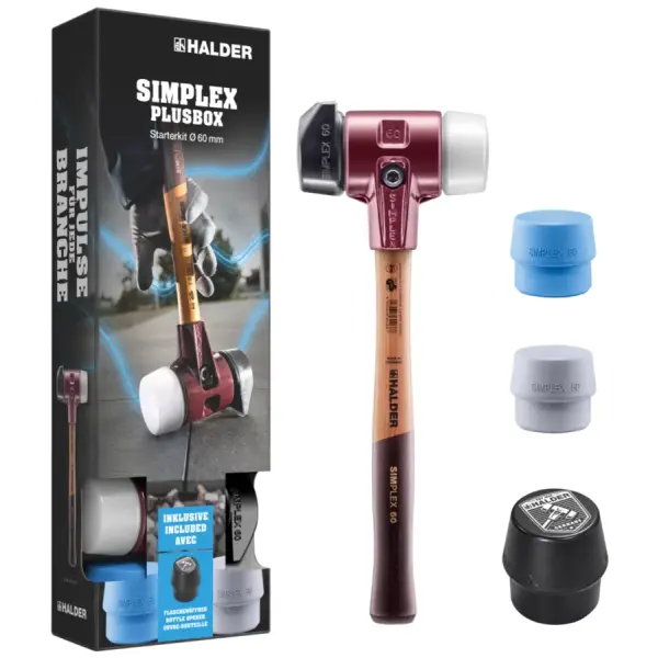 HALDER SIMPLEX Plusbox mit Schonhammer, Wechseleinsätzen und Flaschenöffner