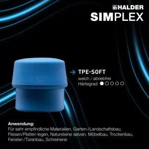 Aktionsbox, SIMPLEX-Schonhammer D60, Gummikomposition mit Standfuß / Superplastik sowie je ein TPE-soft und TPE-mid Schlageinsatz plus Flaschenöffner | 3027s026