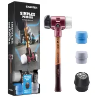 Aktionsbox, SIMPLEX-Schonhammer D60, Gummikomposition mit Standfuß / Superplastik sowie je ein TPE-soft und TPE-mid Schlageinsatz plus Flaschenöffner | 3027s026