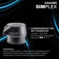 Aktionsbox, SIMPLEX-Schonhammer D60, Gummikomposition mit Standfuß / Superplastik sowie je ein TPE-soft und TPE-mid Schlageinsatz plus Flaschenöffner | 3027s026