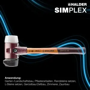 Aktionsbox, SIMPLEX-Schonhammer D80, Gummikomposition mit Standfuß / Superplastik und PICARD-Fäustel BlackTec® | 3027s023
