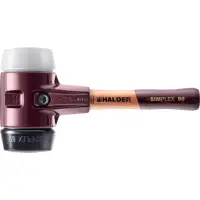 SIMPLEX-Schonhammer, Gummikomposition / Superplastik; mit Tempergussgehäuse und hochwertigem extra kurzen Holzstiel | D=80 mm / Stielausführung=extra kurz | 3027.082