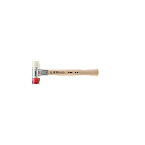 BASEPLEX-Schonhammer, Nylon / Celluloseacetat mit Zinkdruckguss-Gehäuse und Holzstiel | D=30 mm | 3968.030