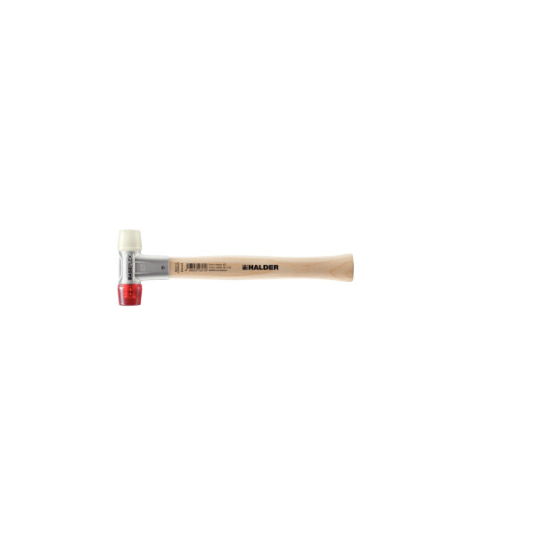 BASEPLEX-Schonhammer, Nylon / Celluloseacetat mit Zinkdruckguss-Gehäuse und Holzstiel | D=25 mm | 3968.025