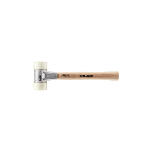 BASEPLEX-Schonhammer, Nylon / Nylon mit Zinkdruckguss-Gehäuse und Holzstiel | D=50 mm | 3908.050