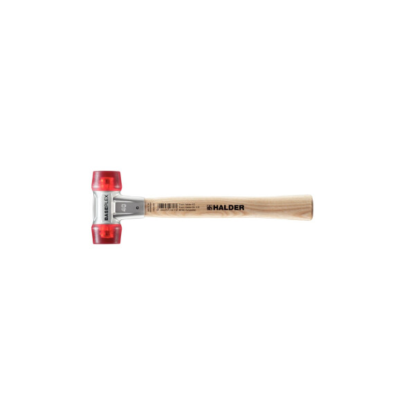 BASEPLEX-Schonhammer, Celluloseacetat / Celluloseacetat mit Zinkdruckguss-Gehäuse und Holzstiel | D=40 mm | 3906.040