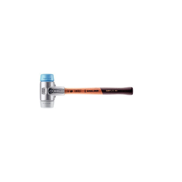 SIMPLEX-Schonhammer, TPE-soft / TPE-mid; mit Aluminiumgehäuse und hochwertigem Holzstiel | D=50 mm | 3113.050