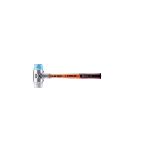 SIMPLEX-Schonhammer, TPE-soft / TPE-mid; mit Aluminiumgehäuse und hochwertigem Holzstiel | D=40 mm | 3113.040