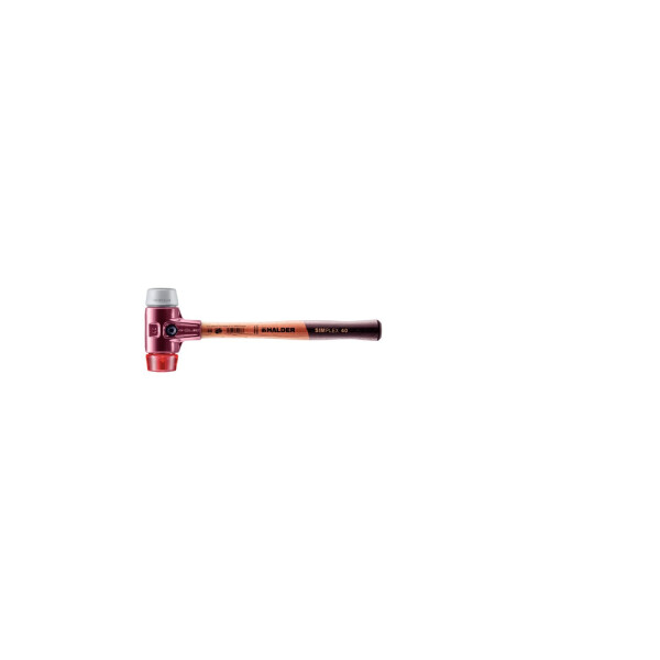 SIMPLEX-Schonhammer, TPE-mid / Plastik; mit Tempergussgehäuse und hochwertigem Holzstiel | D=40 mm | 3036.040