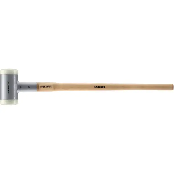 SUPERCRAFT-Vorschlaghammer, mit schwingungsdämpfendem, ergonomisch geformtem und lackiertem Hickorystiel | D=100 mm / Gewicht=7050 g | 3366.107