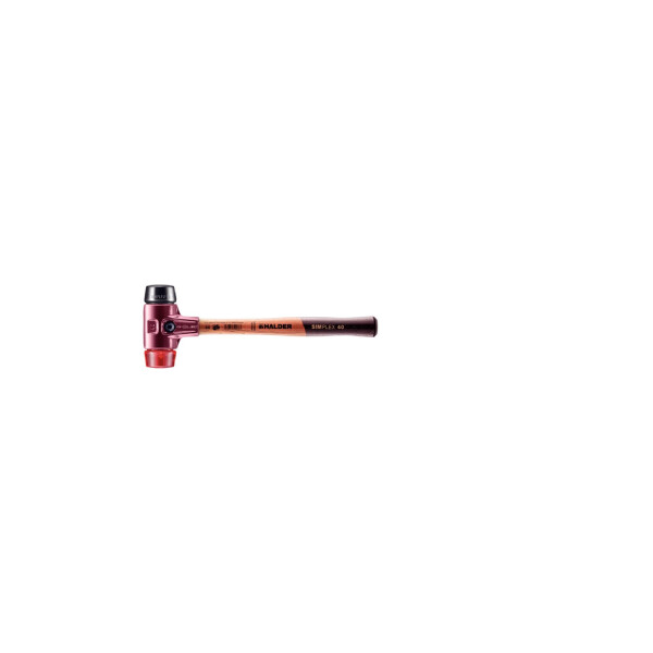 SIMPLEX-Schonhammer, Gummikomposition / Plastik; mit Tempergussgehäuse und hochwertigem Holzstiel | D=40 mm | 3026.040