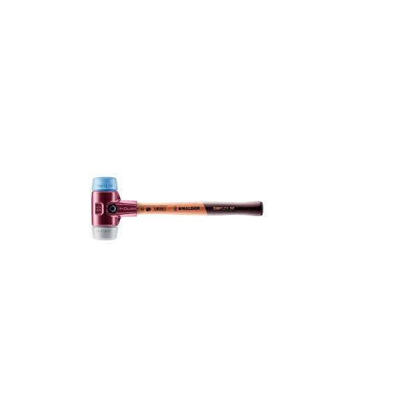 SIMPLEX-Schonhammer, TPE-soft / TPE-mid; mit Tempergussgehäuse und hochwertigem Holzstiel | D=50 mm | 3013.050