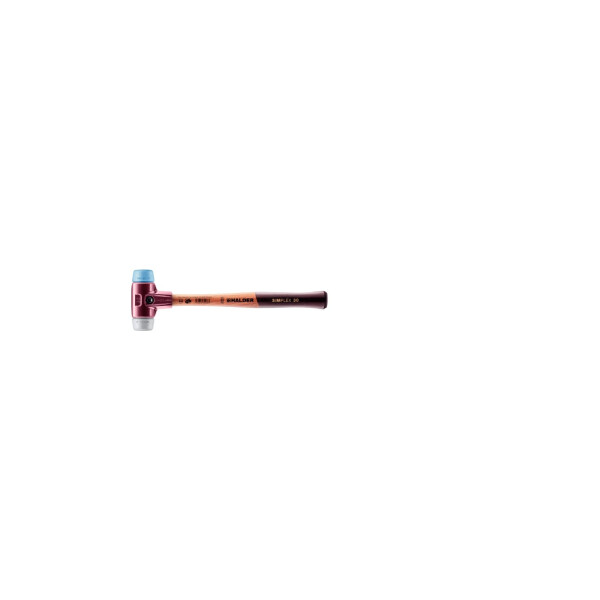 SIMPLEX-Schonhammer, TPE-soft / TPE-mid; mit Tempergussgehäuse und hochwertigem Holzstiel | D=30 mm | 3013.030
