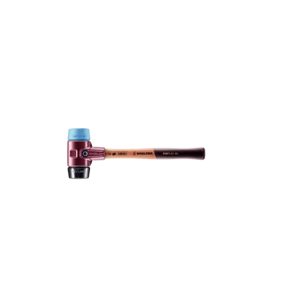 SIMPLEX-Schonhammer, TPE-soft / Gummikomposition; mit Tempergussgehäuse und hochwertigem Holzstiel | D=60 mm | 3012.060