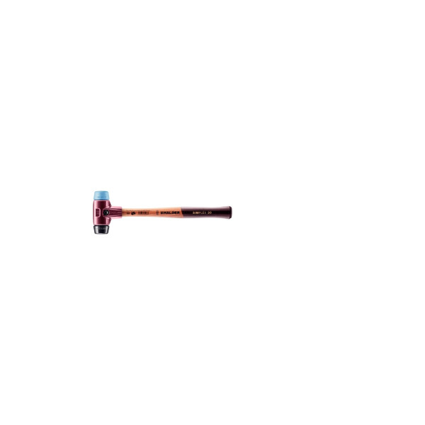 SIMPLEX-Schonhammer, TPE-soft / Gummikomposition; mit Tempergussgehäuse und hochwertigem Holzstiel | D=30 mm | 3012.030