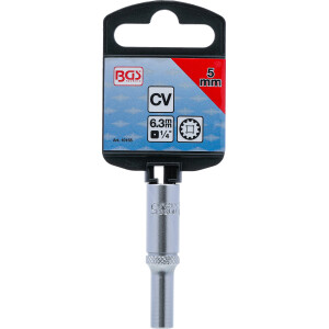 BGS 10155 Steckschlüssel-Einsatz Gear Lock, tief | Antrieb Innenvierkant 6,3 mm (1/4") | SW 5 mm