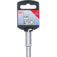 BGS 10156 Steckschlüssel-Einsatz Gear Lock, tief | Antrieb Innenvierkant 6,3 mm (1/4") | SW 6 mm