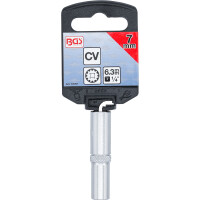 BGS 10157 Steckschlüssel-Einsatz Gear Lock, tief | Antrieb Innenvierkant 6,3 mm (1/4") | SW 7 mm