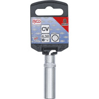 BGS 10158 Steckschlüssel-Einsatz Gear Lock, tief | Antrieb Innenvierkant 6,3 mm (1/4") | SW 8 mm