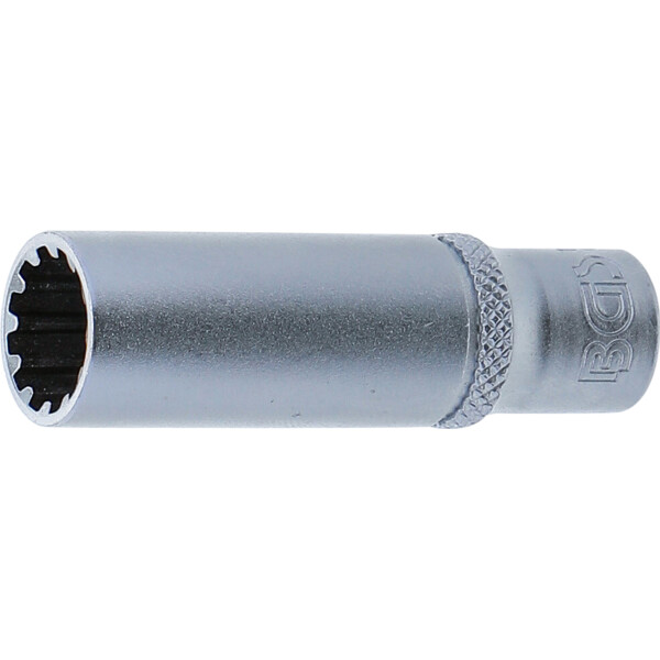 BGS 10160 Steckschlüssel-Einsatz Gear Lock, tief | Antrieb Innenvierkant 6,3 mm (1/4") | SW 10 mm