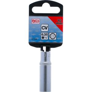 BGS 10160 Steckschlüssel-Einsatz Gear Lock, tief | Antrieb Innenvierkant 6,3 mm (1/4") | SW 10 mm