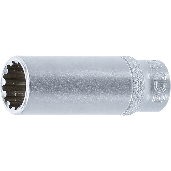 BGS 10162 Steckschlüssel-Einsatz Gear Lock, tief | Antrieb Innenvierkant 6,3 mm (1/4") | SW 12 mm