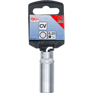BGS 10162 Steckschlüssel-Einsatz Gear Lock, tief | Antrieb Innenvierkant 6,3 mm (1/4") | SW 12 mm