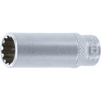 BGS 10162 Steckschlüssel-Einsatz Gear Lock, tief | Antrieb Innenvierkant 6,3 mm (1/4") | SW 12 mm