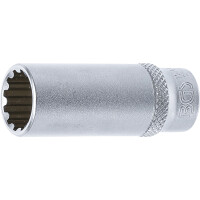 BGS 10163 Steckschlüssel-Einsatz Gear Lock, tief | Antrieb Innenvierkant 6,3 mm (1/4") | SW 13 mm