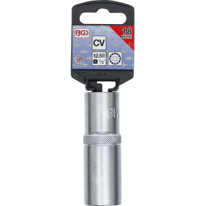 BGS 10258 Steckschlüssel-Einsatz Gear Lock, tief | Antrieb Innenvierkant 12,5 mm (1/2") | SW 18 mm