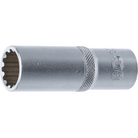 BGS 10258 Steckschlüssel-Einsatz Gear Lock, tief | Antrieb Innenvierkant 12,5 mm (1/2") | SW 18 mm