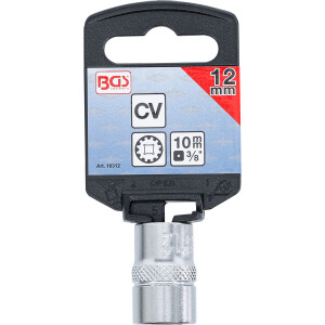 BGS 10312 Steckschlüssel-Einsatz Gear Lock | Antrieb Innenvierkant 10 mm (3/8") | SW 12 mm