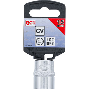 BGS 10315 Steckschlüssel-Einsatz Gear Lock | Antrieb Innenvierkant 10 mm (3/8") | SW 15 mm