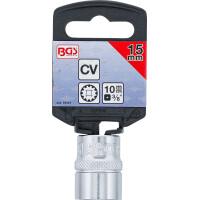 BGS 10315 Steckschlüssel-Einsatz Gear Lock | Antrieb Innenvierkant 10 mm (3/8") | SW 15 mm
