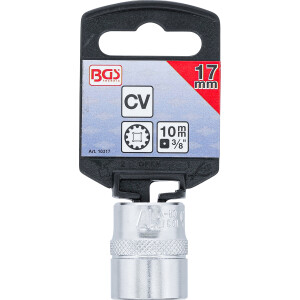 BGS 10317 Steckschlüssel-Einsatz Gear Lock | Antrieb Innenvierkant 10 mm (3/8") | SW 17 mm