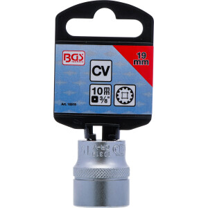 BGS 10319 Steckschlüssel-Einsatz Gear Lock | Antrieb Innenvierkant 10 mm (3/8") | SW 19 mm