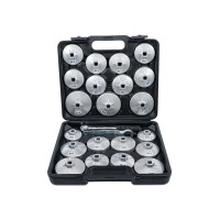 BGS Diy 1035 Ölfilterschlüssel-Satz | Aluminium-Druckguss | Antrieb Innenvierkant 12,5 mm (1/2") | 23-tlg.