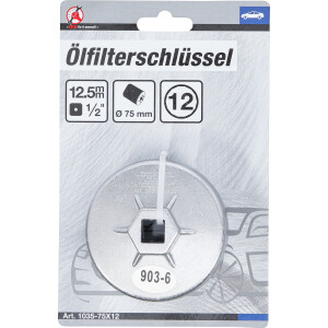BGS Diy 1035-75X12 Ölfilterschlüssel | Zwölfkant | Ø 75 mm
