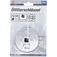 BGS Diy 1035-75X12 Ölfilterschlüssel | Zwölfkant | Ø 75 mm
