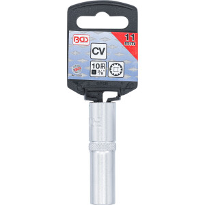 BGS 10351 Steckschlüssel-Einsatz Gear Lock, tief | Antrieb Innenvierkant 10 mm (3/8") | SW 11 mm